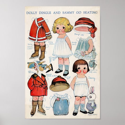 Vintage Papierpuppe Poster (Vorne)