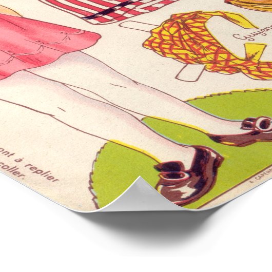 Vintage Papierpuppe Poster (Ecke)