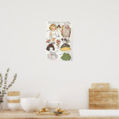 Vintage Papierpuppe Poster (Küche)
