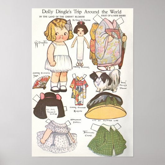 Vintage Papierpuppe Poster (Vorne)