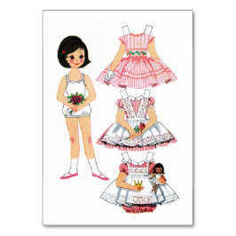 Vintage Papierpuppe Tischnummer