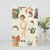 Vintage Papierpuppen Briefpapier (Stehend Vorderseite)