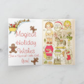 Vintage Papierpuppen "haben sehr frohen Feiertagskarte (Innenseite)