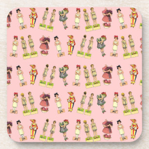 Vintage Papierpuppen Untersetzer