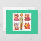 Vintage Papierpuppenkarten Postkarte (Vorne/Hinten)