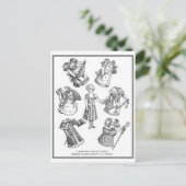 Vintage Papierpuppkarte Postkarte (Stehend Vorderseite)
