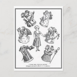 Vintage Papierpuppkarte Postkarte