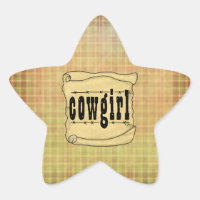 Vintage Papierrollen Cowgirl Star Stickers