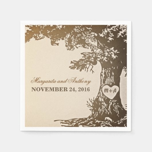 Vintage Papierservietten aus Eiche (Vorderseite)