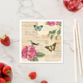 Vintage Papierservietten mit Vogel- und Schmetterl (Beispiel)