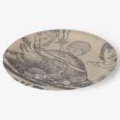 Vintage Papiertafel Pappteller (Schrägansicht)