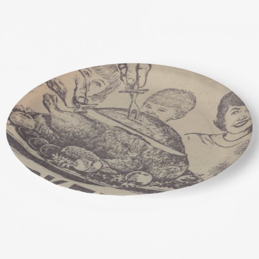 Vintage Papiertafel Pappteller (Schrägansicht)