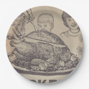 Vintage Papiertafel Pappteller