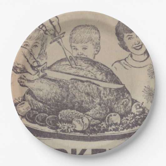 Vintage Papiertafel Pappteller (Vorderseite)