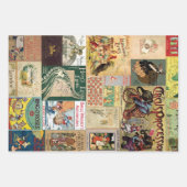 Vintage Papiertücher Geschenkpapier Set (Vorderseite 3)