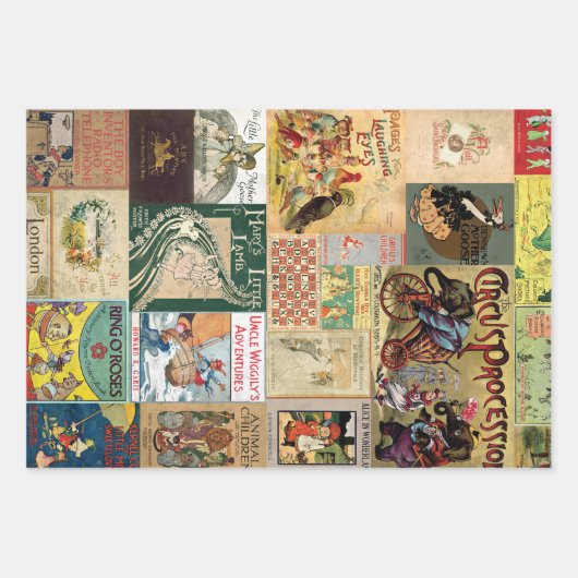 Vintage Papiertücher Geschenkpapier Set (Vorderseite 3)