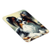 Vintage Papillon Dog-Malerei Magnet (Rechte Seite)
