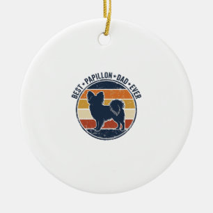 Vintage-Papillon-Hund-Vater Retro-Sonnenuntergangs Keramik Ornament