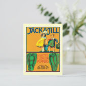 Vintage Paprikaschoten Lebensmittelkennzeichnung Postkarte (Stehend Vorderseite)