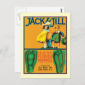 Vintage Paprikaschoten Lebensmittelkennzeichnung Postkarte (Vorne/Hinten)