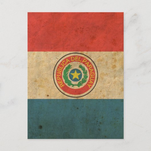 Vintage Paraguay-Flagge Postkarte (Vorderseite)