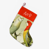 Vintage Parakets - mit Monogramm Kleiner Weihnachtsstrumpf (Vorderansicht (hängend))