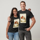 Vintage-Pärchen-Vogelkunst T-Shirt (Unisex)