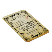 Vintage Parchment-Hochzeit Sichern des Datumskalen Magnet (Rechte Seite)