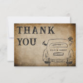 Vintage Parchment Old World Romance Wedding Dankeskarte (Vorderseite)