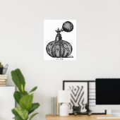 Vintage Parfüm-Illustration in Schwarzweiß Poster (Heimbüro)