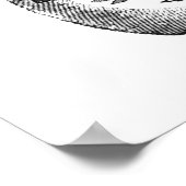 Vintage Parfüm-Illustration in Schwarzweiß Poster (Ecke)