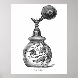 Vintage Parfüm-Illustration in Schwarzweiß Poster