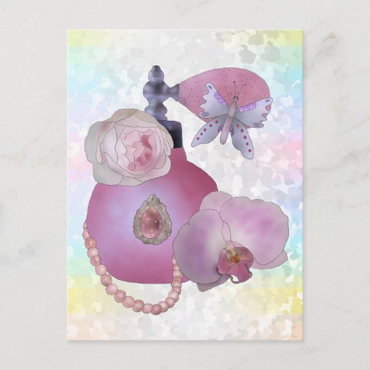 Vintage Parfüm   Postkarte (Vorderseite)