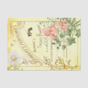 Vintage Parfüms und Blumenbienendekoupage Gewebe Seidenpapier