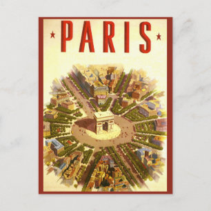 Vintage Paris, Arc de Triomphe, Adressänderung Ankündigungspostkarte