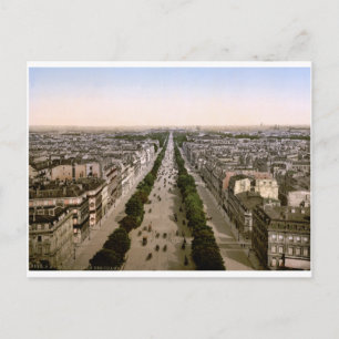 Vintage Paris, Avenue des Champs-Élysées Panorama Postkarte