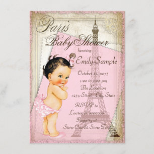 Vintage Paris Baby Shower Einladung