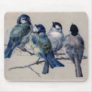 Vintage-Paris-Blauammer-Mauspad Mousepad
