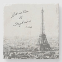 Vintage Paris Eiffel Tower Black White Foto Name