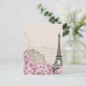 Vintage Paris Eiffel tower print Postkarte (Stehend Vorderseite)