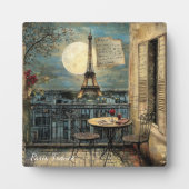 Vintage Paris Eiffel Tower Romantic Travel Art Fotoplatte (Vorderseite)