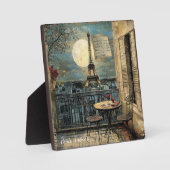 Vintage Paris Eiffel Tower Romantic Travel Art Fotoplatte (Vorderseite)