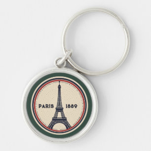 Vintage-Paris-Eiffelturm-1889-Leder-Schlüsselanhän Schlüsselanhänger