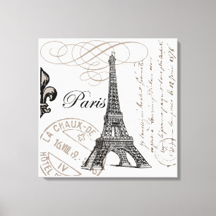 Vintage-Paris-Eiffelturm auf Spannleinwand Leinwanddruck