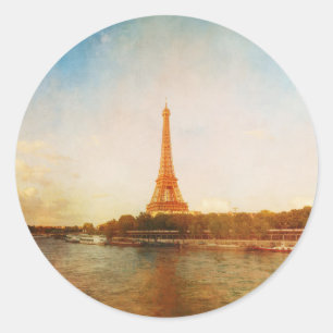 Vintage-Paris-Eiffelturm-Aufkleber Runder Aufkleber