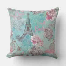 Vintage Paris-Eiffelturm-Blumen Fahrrad