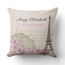 Vintage Paris Eiffelturm Blumen Spitze Buchstabe