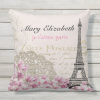 Vintage Paris Eiffelturm Blumen Spitze Buchstabe