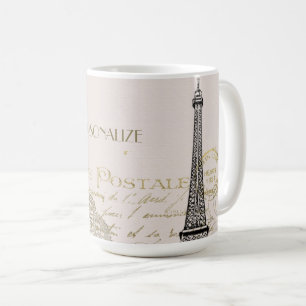 Vintage Paris Eiffelturm Personalisierung Kaffeetasse
