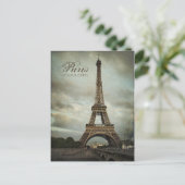 Vintage Paris Eiffelturm Postkarte (Stehend Vorderseite)